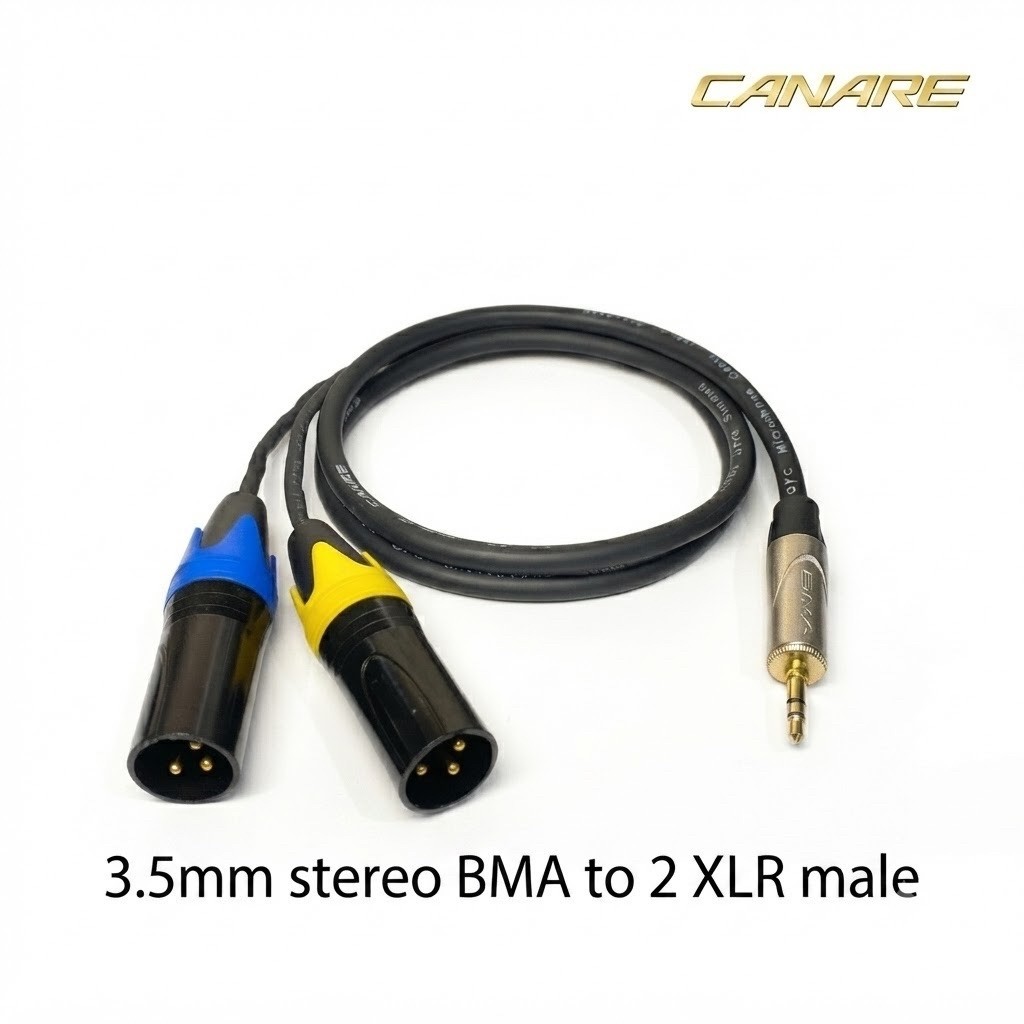 สายแจ็ค HP 3.5 มม. ถึง XLR ชาย-หญิง Canare L2T-2S แจ็ค BMA HP ดั้งเดิม