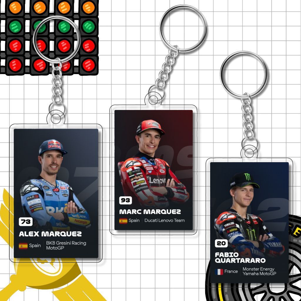 พวงกุญแจ GANTUNGAN MotoGP Rider Info พวงกุญแจ MotoGP น่ารัก