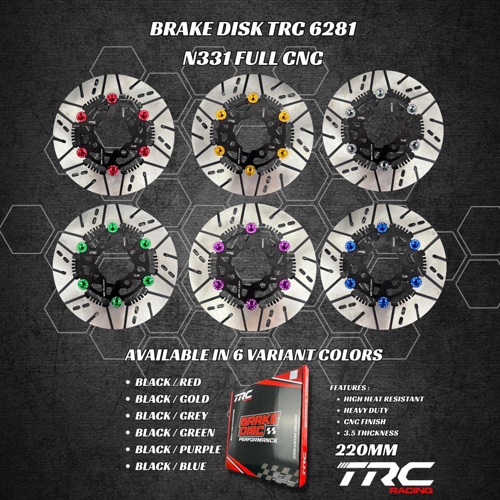 จานเบรค TRC Racing - ดิสก์เบรก 6281 N331 Full CNC 220mm 6 สี