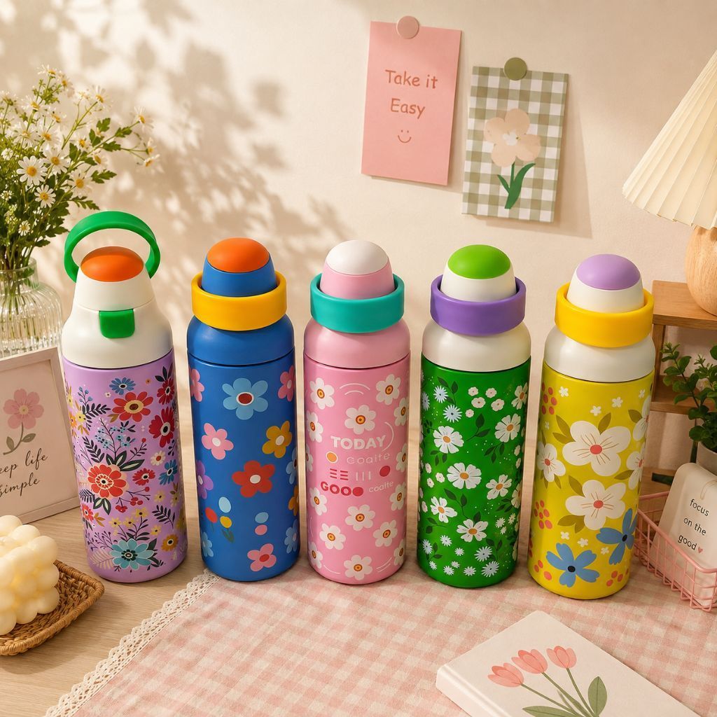 Premium flower แก้วน้ําสแตนเลส 700ml sus 316