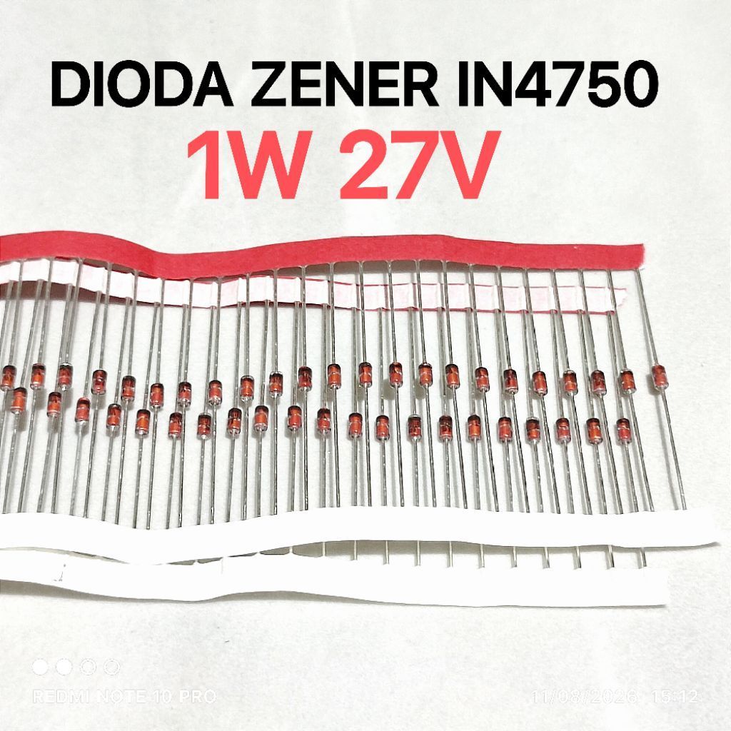 (10 ชิ้น) DIODE ZENER 1W 1WATT 27V 27 V DIODE 1N4750 1N4750 IN4750 IN 4750 D0-41 ST