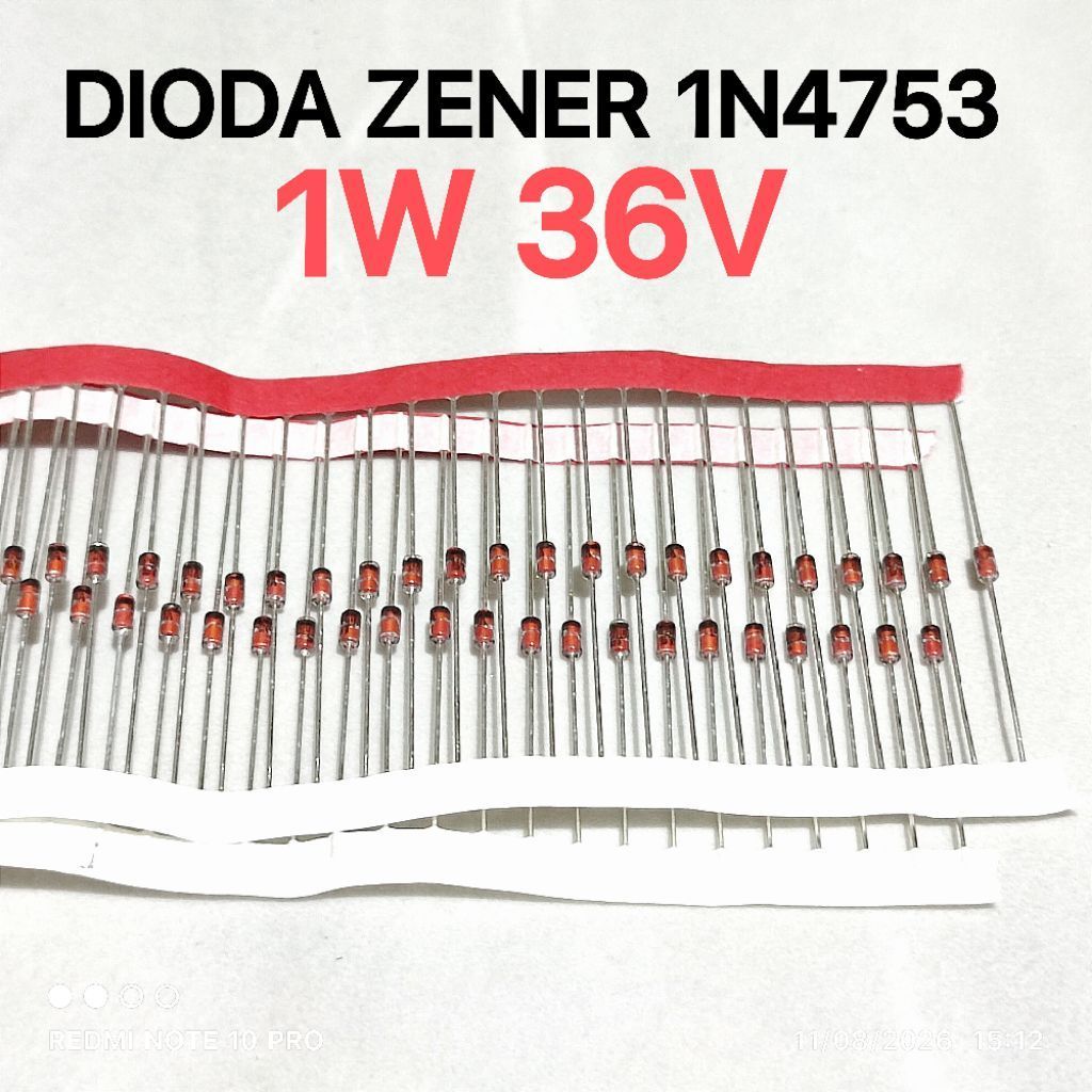 (10 ชิ้น) ZENER DIEDE 1W 1WATT 36V 36 V DIEDE 1N4753 1N 4753 IN4753 IN 4753 DO-41 ST