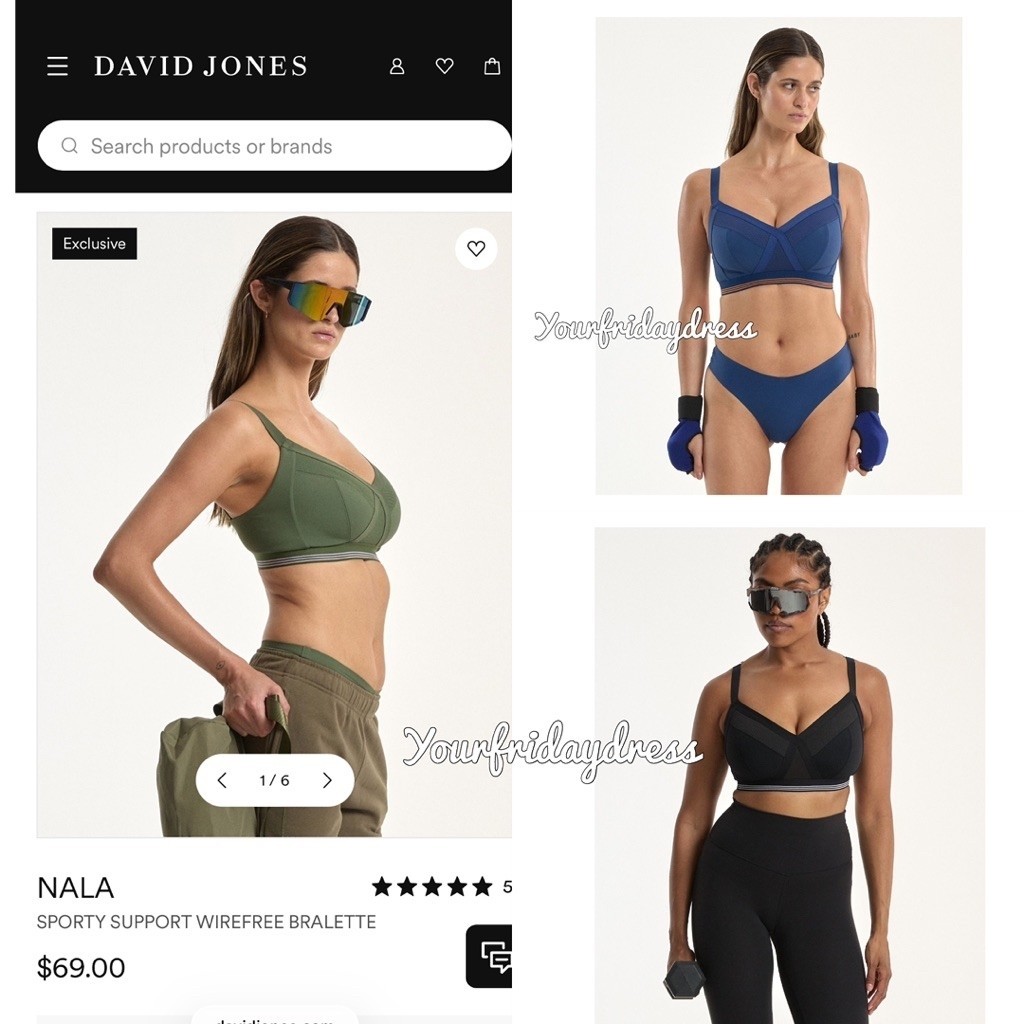 (Cup BCD DD)NALA by David Jones (สินค้าออสเตรเลีย) Sporty Support Wirefree Bralette bra ไม่มีลวดไม่ม