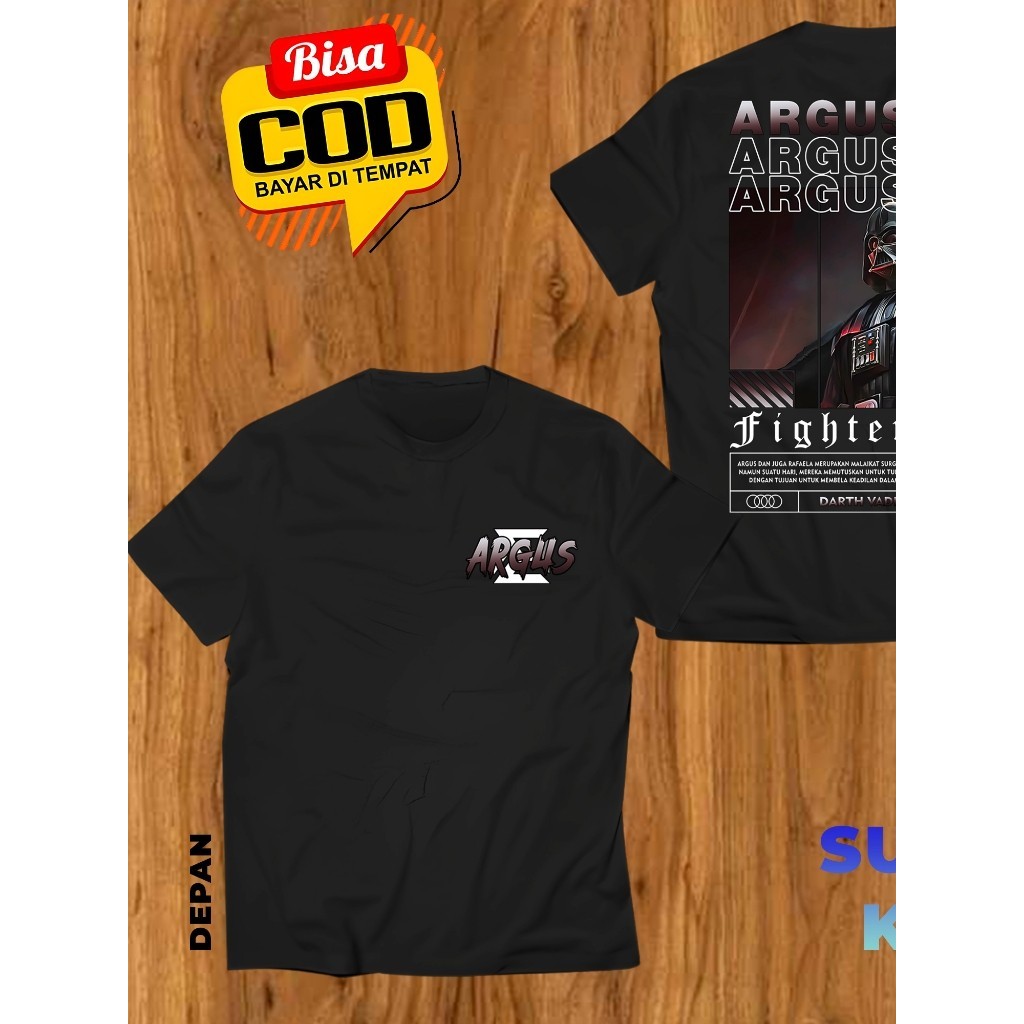 เสื้อยืดผู้ใหญ่เกม MOBA ARGUS DARTH VADER ML ARGUS FIGHTERS TSHIRT MLBB CAN REQUEST SKIN MOBA CLOTHE