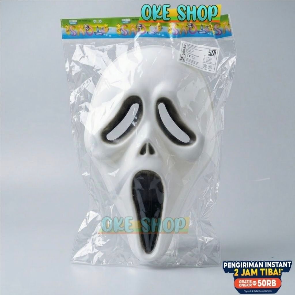 Halloween Ikonik Scream / Ghostface Mask & Costume Party (ได้รับการรับรอง SNI)
