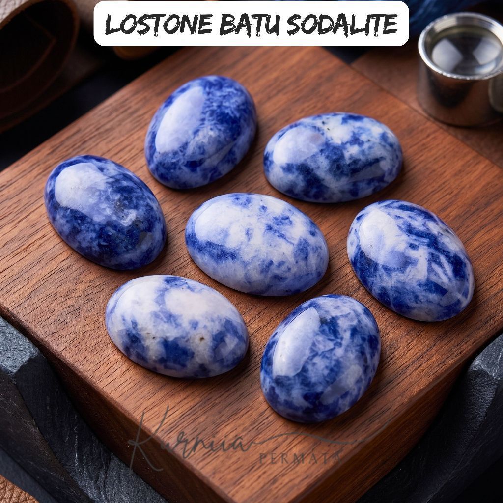 Lostone Crystal Sodalite Stone ไฟฉายโปร่งแสง / Anabelle Jade / Pinglon Turquoise Dim 16-18mm (ขายธัญ