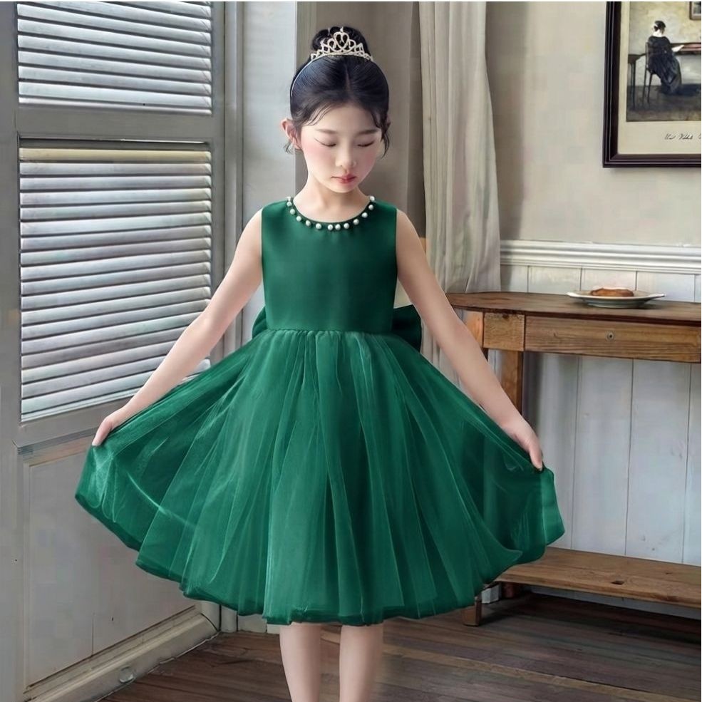 HIJAU AGE 3/4,6,7,10-15TH D844-PEARL GREEN DRESS
