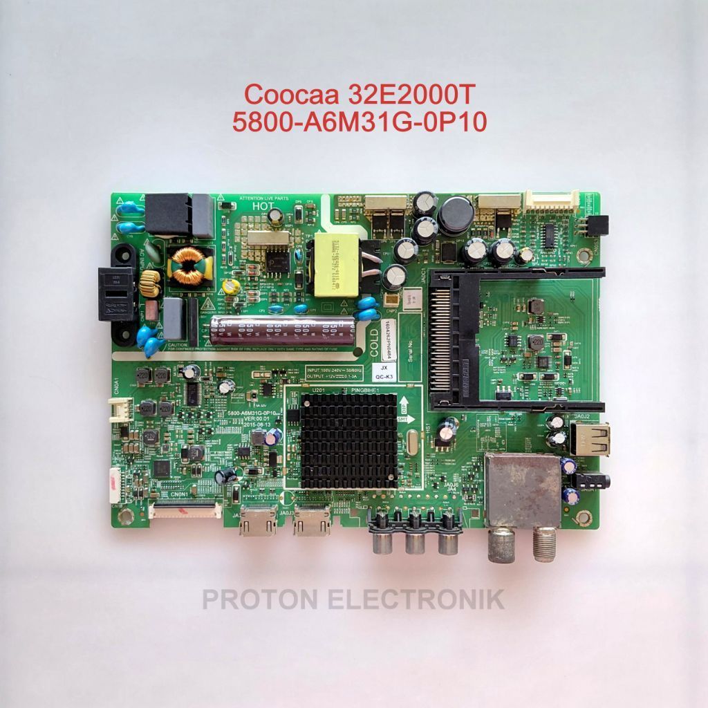 MESIN Coocaa 32E2000T LED TV เมนบอร์ด LCD 5800-A6M31G-0P10 โมดูล MB AIWA 32LE5020 32E89 32LES70T2 32