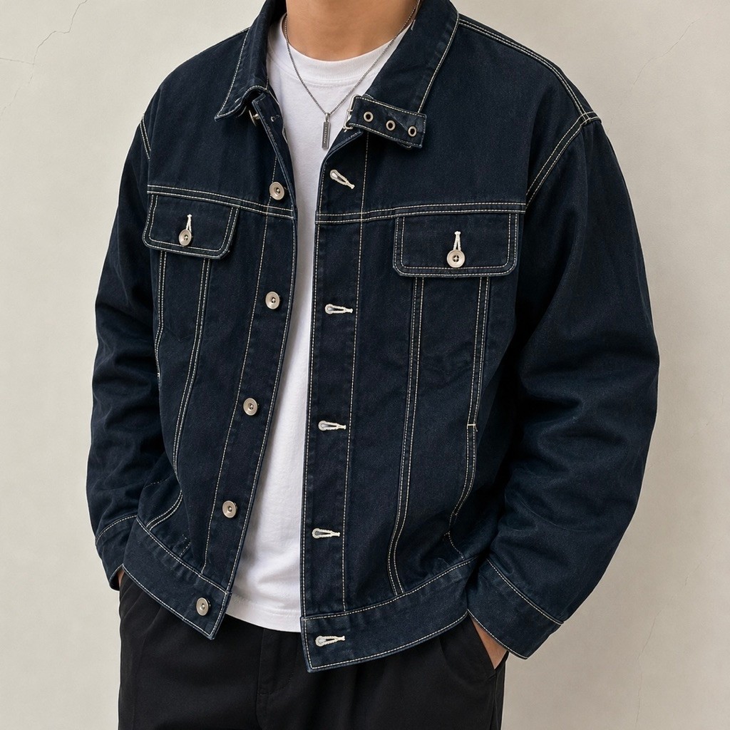 เสื้อแจ็คเก็ตเด็กชาย Biker Denim Outter ไซส์ M