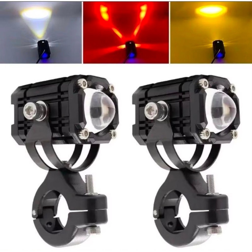 MERAH D2 Premium devil Red Square Spotlight พร้อมแสงสีขาว-เหลือง