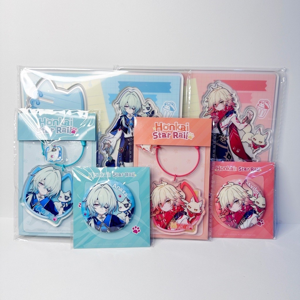 [HSR Official Merch] Little Cat Series Mydei & Anaxa - Stande, พวงกุญแจ, ป้าย