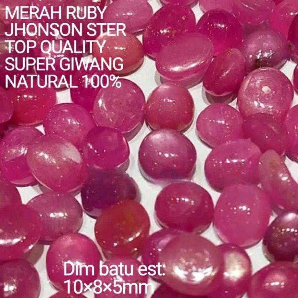 MERAH Red Ruby Ring Stone Jhonson Ster Top Quality Super Natural ต่างหูธรรมชาติ 100% ธรรมชาติ