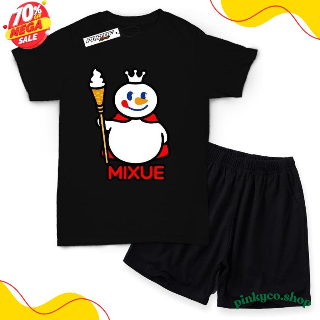 เสื้อยืดเด็ก Mixue ตุ๊กตาผู้ชายและผู้หญิง ชุด Distro