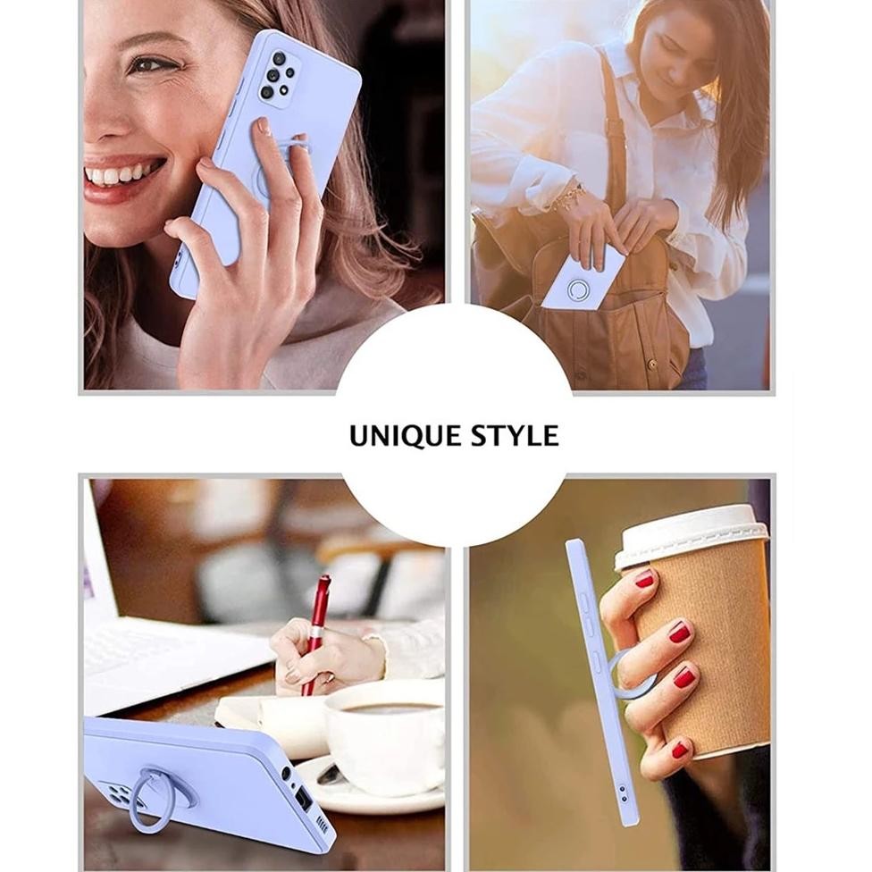 Bf888S Vivo V29 5G Case Candy Ring Stand Bracket Strap Holder Silicone Liquid Fgh-56