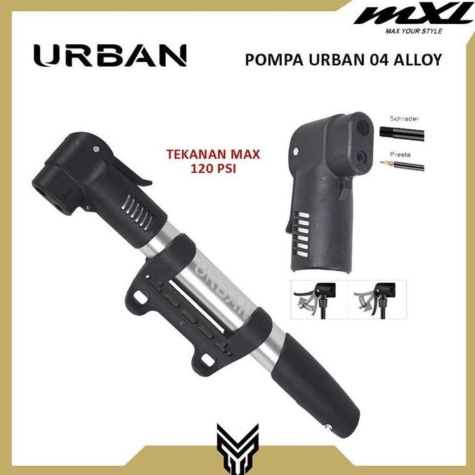 MXL Urban Mini Bicycle Tyre Pump 004 Mini Pump Alloy Silver