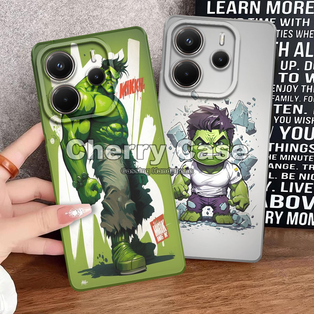 Cherry Acc QW42 SoftCase Pro กล้อง Hulk Motif สําหรับ Redmi หมายเหตุ 14 4G/5G Kesing กรณี Hp Cassing