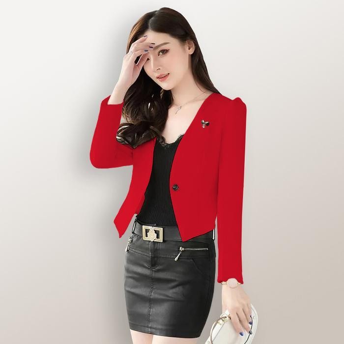 PFS เบลเซอร์ทํางานสํานักงานสไตล์เกาหลีสวยงาม - Jfashion Viona