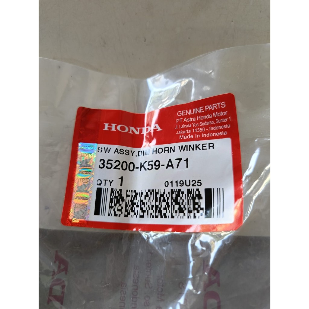 TOMBOL ซ้าย Holder Switch Assy Dim Horn Winker Horn ปุ่ม Dim Sein 35200 K59 A71