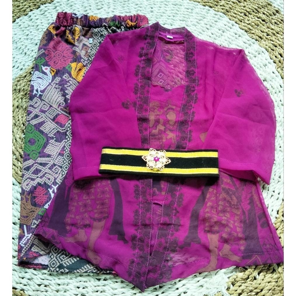 Bf888S Oneset/Kebaya Dress Set with Wayang Motif และ Kamen Moscrep อายุล่าสุด 5 ถึง 10 ปี Ze-42