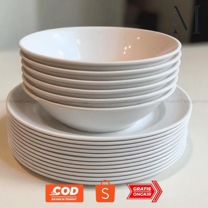 Gd-324 uy-23 uk-68 [12 ชิ้น] SEMI MELAMINE BOWL PLATES NOODLES SOTO RAMEN JAPANESE MEATBALLS SET Vir