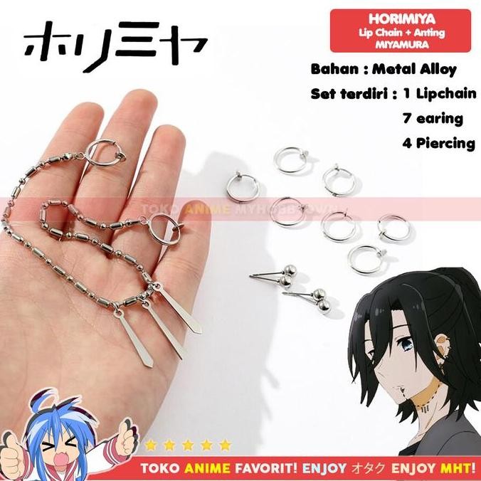 Lip Chain ต่างหู Lip Chain อุปกรณ์เสริม Horimiya Miyamura Izumi คอสเพลย์