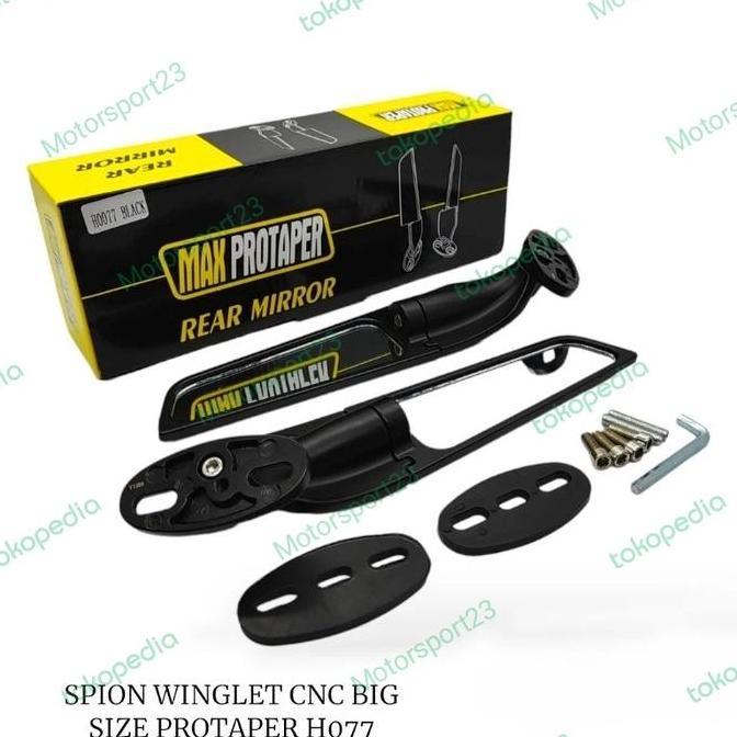 MAXPROTAPER CNC WINGLET MIRROR CLEAR GLASS LARGE WINGLET MIRROR