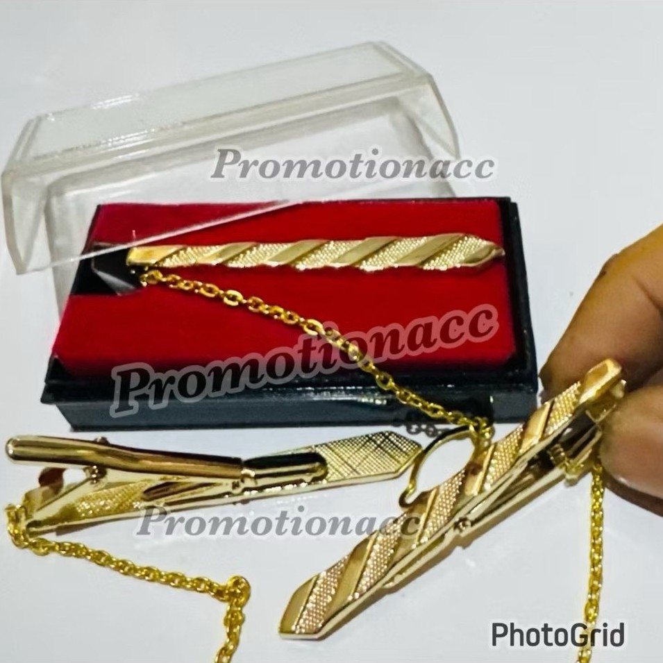 Tie Clip Tie Motif Tie Clip Tie Clip Full Gold Metal Tie Motif PREMIUM