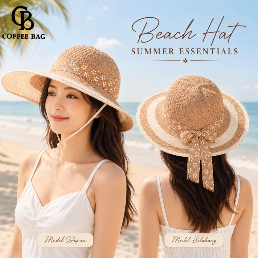 [CB] หมวกกันแดด UV Premium สําหรับผู้หญิงปีกกว้างแฟชั่นเกาหลีหมวกชายหาดทนความร้อน-TPI-449/TPI-529