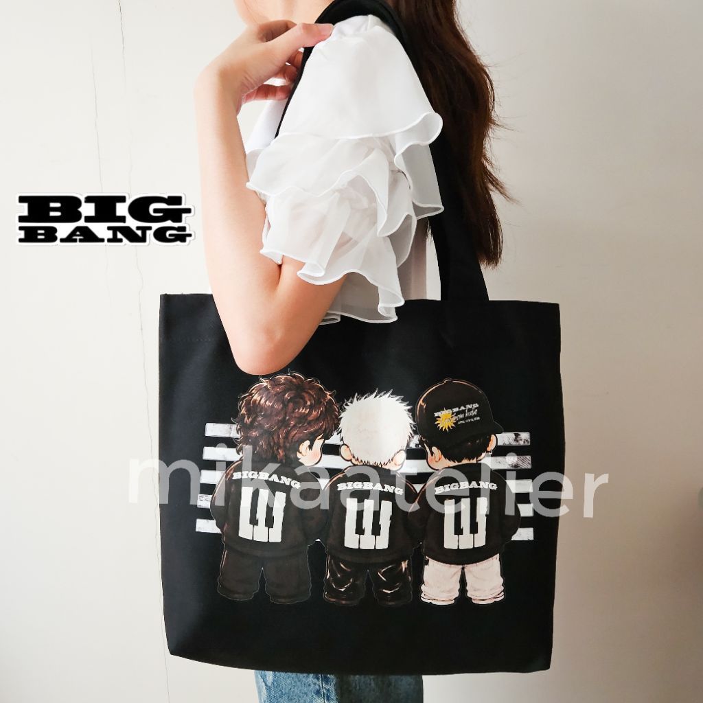 กระเป๋าโท้ต BIGBANG, กระเป๋าผ้าแคนวาส BIGBANG Chibi, กระเป๋าทัวร์โลก BIGBANG