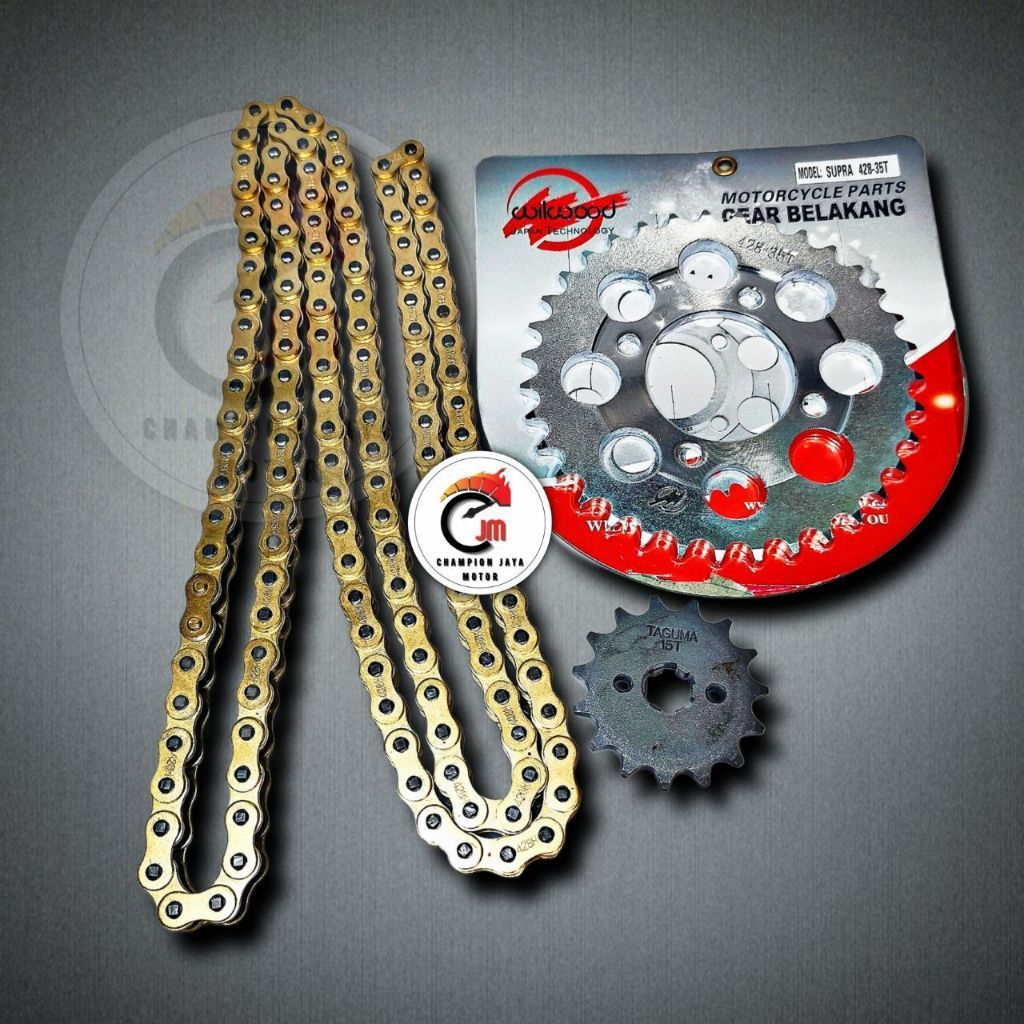 ชุดเกียร์ Gir Wilwood Honda Win Supra X Grand Legenda 31 32 33 34 35 36 37 38 39 40 Gold Chain TDX /