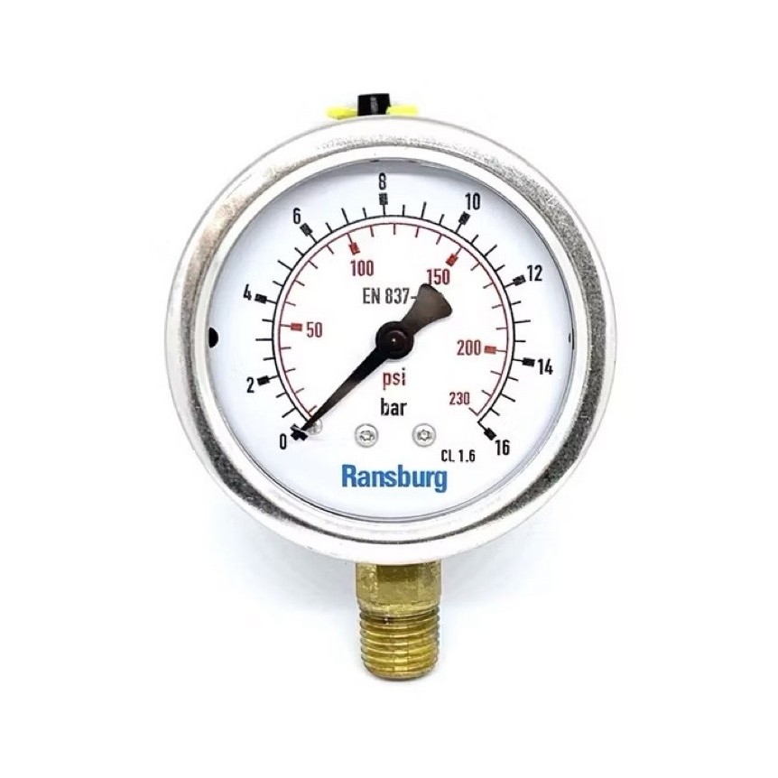 RWS 411B 1.5in (1.5 ชิ้น) RANSBURG เครื่องวัดความดัน SS ทองเหลือง