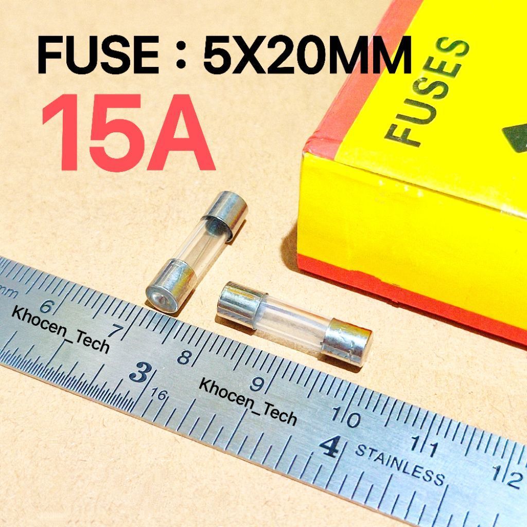 (10 ชิ้น) แก้ว FUSE 15A 250V SMALL 5X20MM FUSE