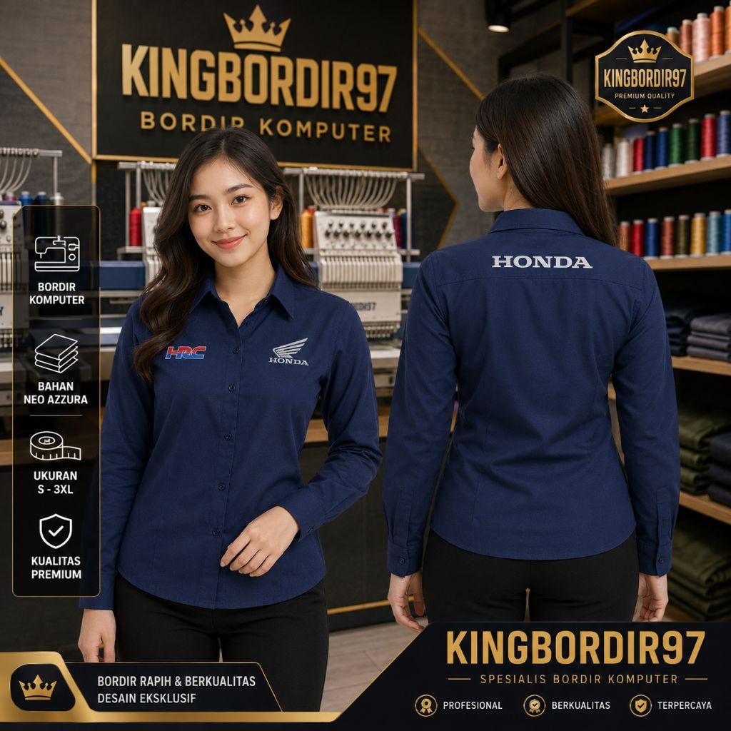 KEMEJA Ready เสื้อเชิ้ตผู้หญิง Honda HRC/เสื้อเชิ้ตผู้หญิง Honda HRC/เสื้อเชิ้ต Honda slim fit K1 Pd