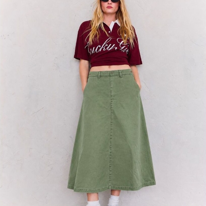 FLARE SKIRT JEANS IN MINT BY JPRESS USA