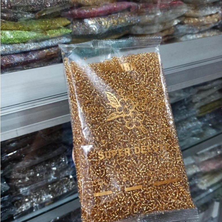 [450 gr] Sakura Sand ขนาด 8/o และ 6/o / Fashion Kebaya Sewing Sequins / Monte Sand Sakura Gold Serie
