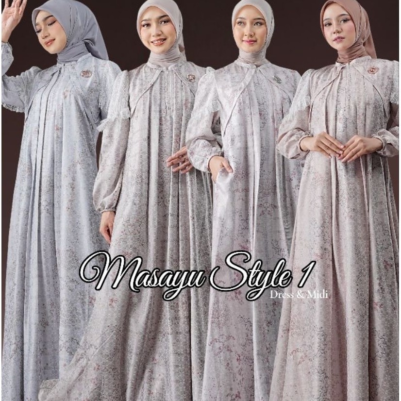 PO Ready ตุลาคม MASAYU STYLE 1 MIDI & DRESS BY NADHEERA LUXURY // RAYON MOTIF // LUXURY DRESS // WED