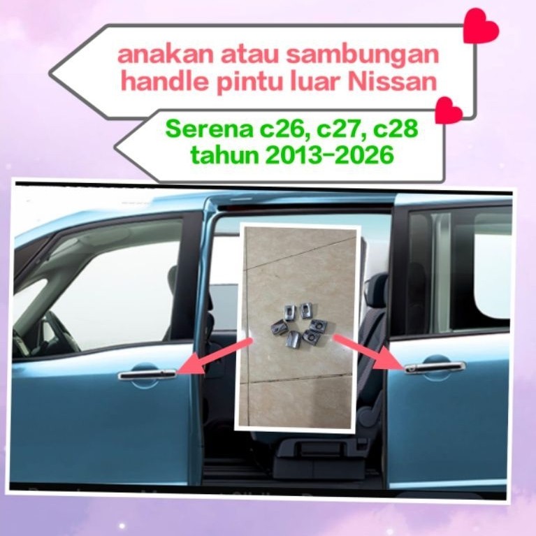 Nissan Serena chrome Serena c26, c27, c28 เชื่อมต่อมือเปิดประตูภายนอกสําหรับ 2013-2026 ราคาหน่วยสําห