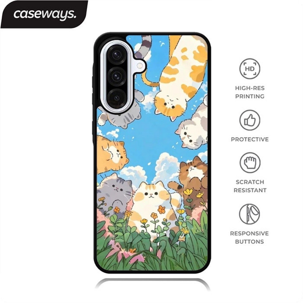 แมวน่ารักกําลังมองคุณ เคสไฮบริด Samsung Galaxy A57 A56 A55 A54 A37 A36 A35 A27 A26 A25 A17 A16 A15 A
