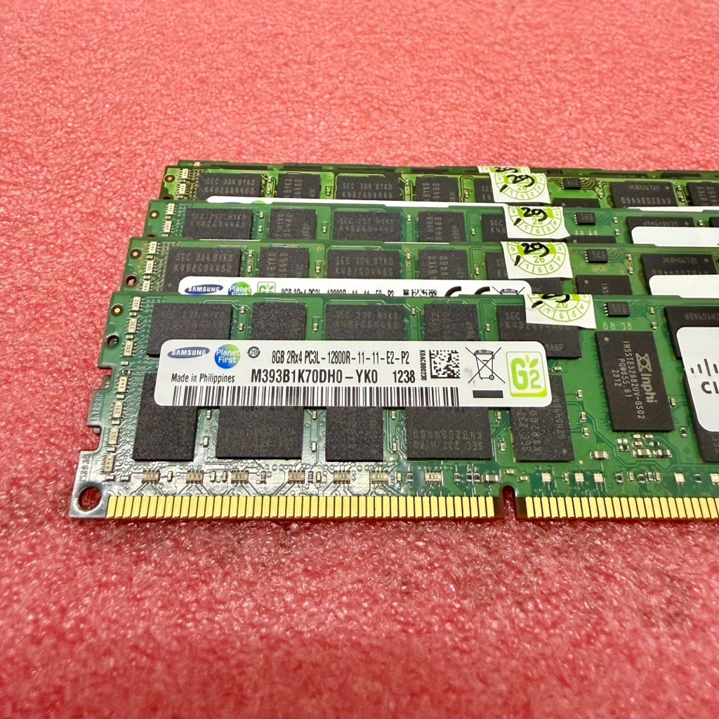 Samsung 8GB DDR3L ECC ลงทะเบียน RDIMM 2Rx4 PC3L-10600R / PC3L-12800R RAM เซิร์ฟเวอร์