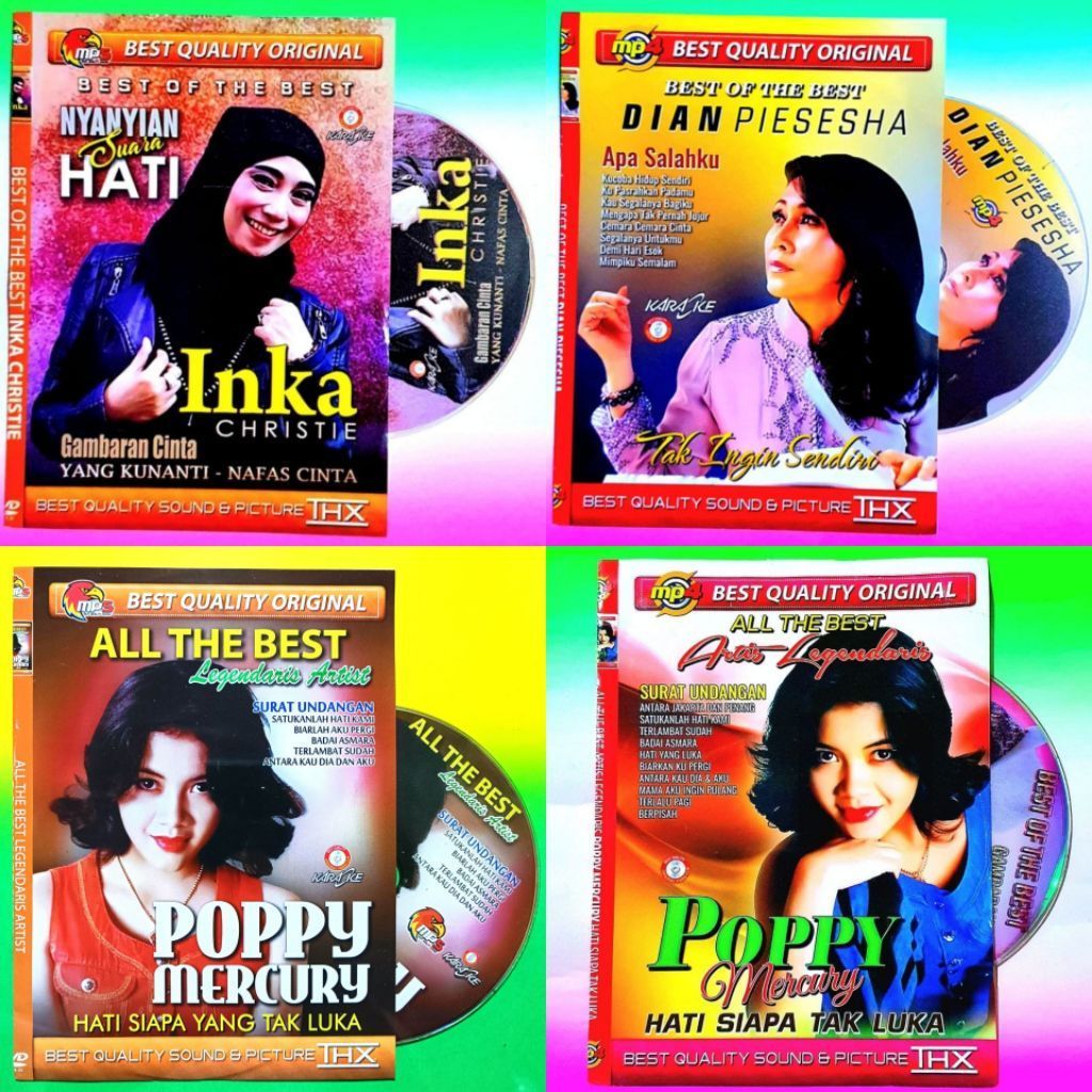 MP5 VIDEO CASSETTE OF THE BEST ผู้หญิง SINGER MEMORIAL SONGS - POPPY MERCURY SONGS - INKA CHRISTIE S