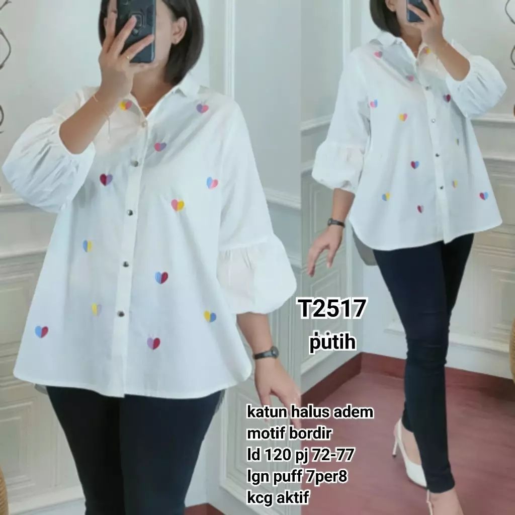KEMEJA T2517 เสื้อเสื้อ lgn 7per8 รัก