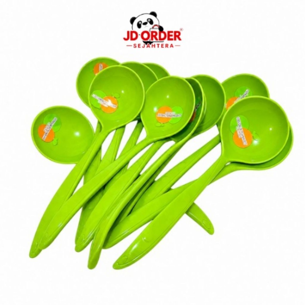 1 โหล (12 ชิ้น) ช้อนผักพลาสติกขนาดเล็กซันคิสท์สีทอง SK-6002