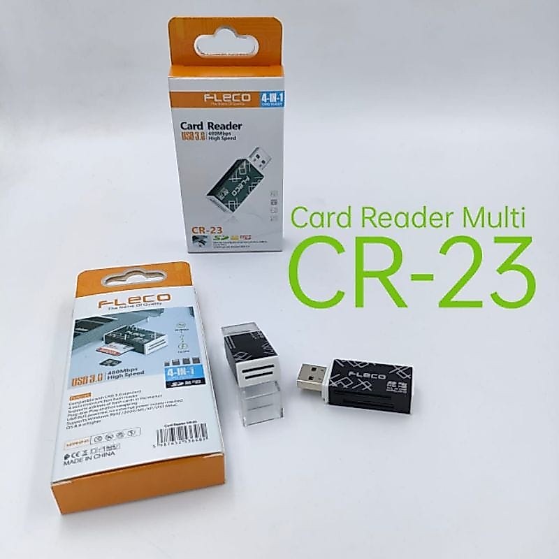 FLECO เครื่องอ่านการ์ด 4 ช่อง CR-23 4-IN-1 FLECO CR23 4-IN-1 480mbps ความเร็วสูง โดย TA
