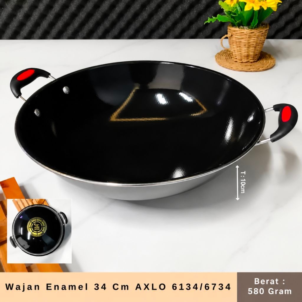 AXLO กระทะเคลือบ 34 ซม. A-6134/ 6734