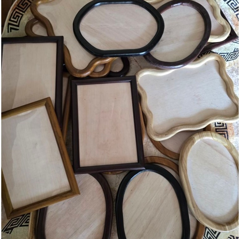 OVAL PHOTO FRAME 20X30 TEAK PERHUTANI DARKBROWN COLOR