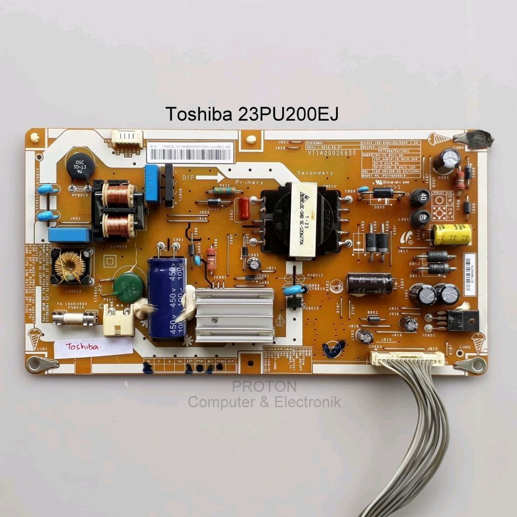 MESIN PSU LED TV Toshiba Regza 23PU200EJ 23PB200E 23PB201EJ 23PB200T 23PU200T เครื่องบอร์ดแหล่งจ่ายไ