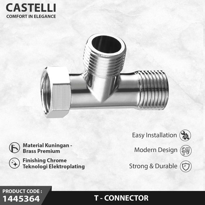 CASTAELLI T-CONECTOR ข้อต่อก๊อกน้ํา/ฝักบัว 1445364