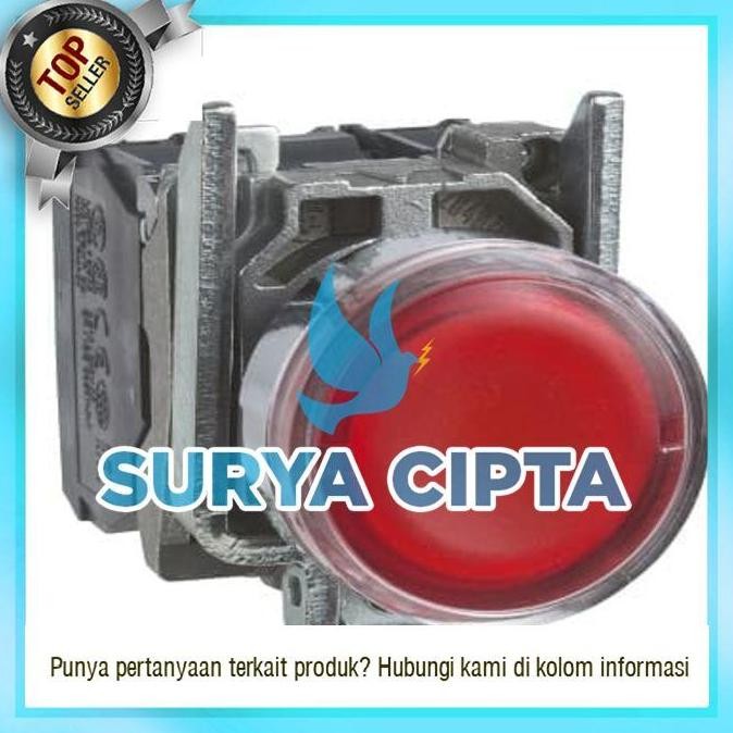 ราคาแผ่นดิสก์ของ MERAH - ปุ่มกดเรืองแสง Schneider 220-240 VAC เหล็กสีแดง XB4BW34M5