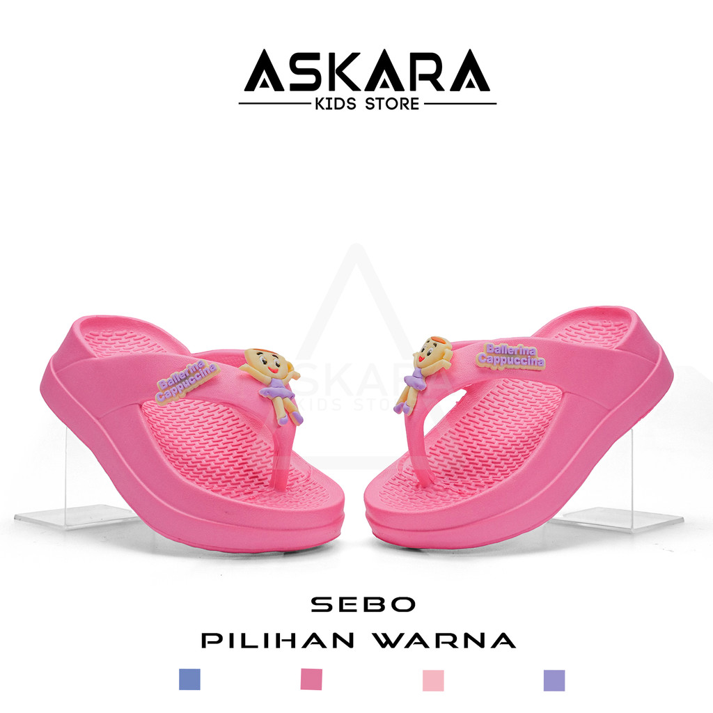 New Askara - รองเท้าแตะเด็กผู้หญิง Ballerina Theme / รองเท้าแตะเด็กสไตล์เกาหลีนุ่มพิเศษ SEBO 3 - 9 ปี