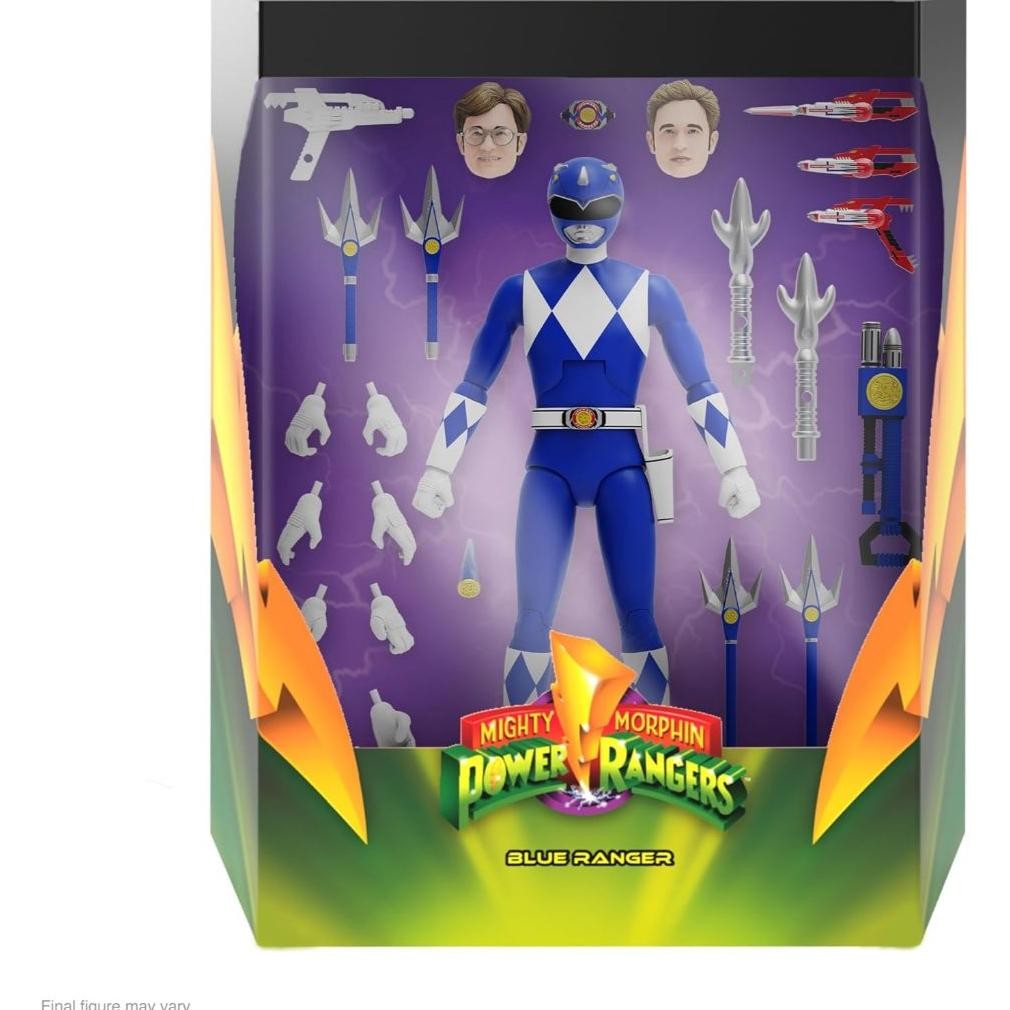 SUPER7 MIGHTY MORPHIN POWER RANGERS สุดยอด! WAVE 3 - BLUE RANGER ACTIONFIGUR ต้นฉบับ